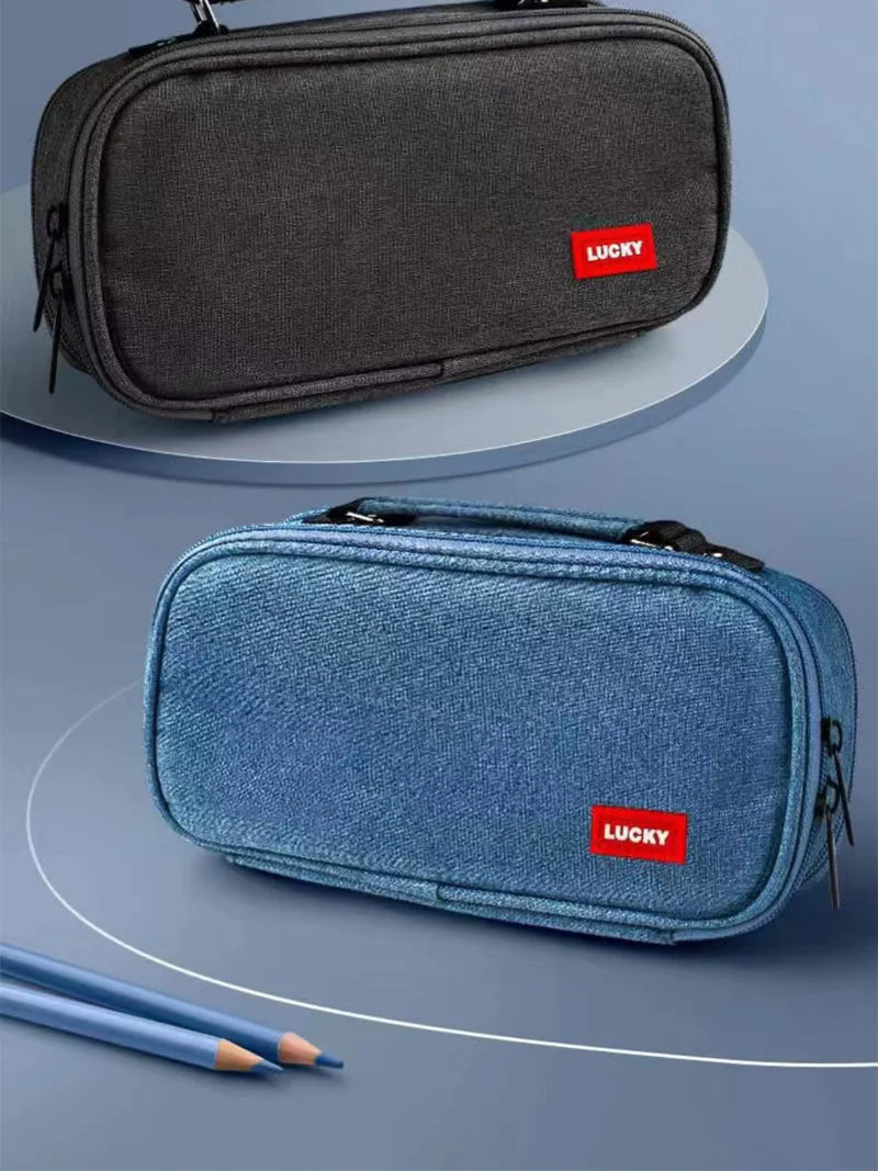 Portable Large Capacity Pencil Case – Multifunctional Pen Box for Boys, School & Office Stationery Organization