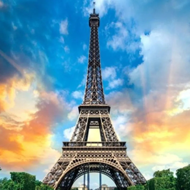 75*50cm Paper Jigsaw Puzzle 1000PCS Eiffel Tower Architecture Adult Stress Relief Children Educational Entertainment Christmas