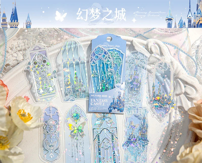 Fluorescent Dream Bookmark Set – 10pcs Kawaii PVC Page Markers & Message Cards for Stationery Lovers