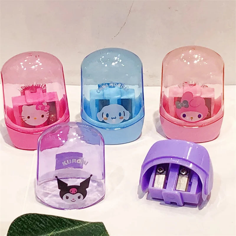 Anime Hello Kitty & Kuromi Double Hole Pencil Sharpener – Cute Cartoon Stationery for Kids, School & Portable Desk Supplies