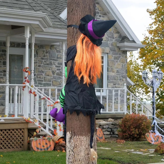 Halloween Horror Tree-Climbing Witch Female Witch Embrace Tree Decoration Ghost Festival Prop Scary Popular Item