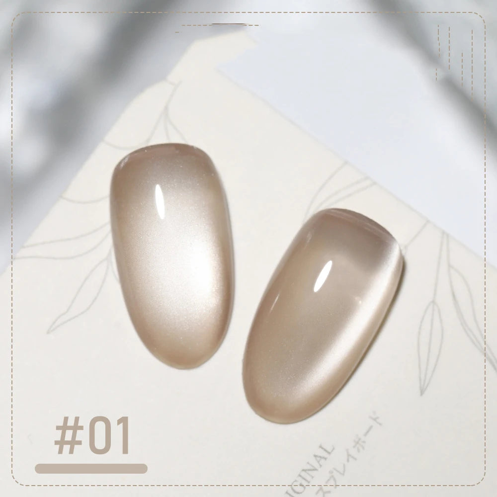 Silk Cat Eye Gel Polish – 9 Sparkling Colors with Magnetic Moonlight Effect (5g Each)