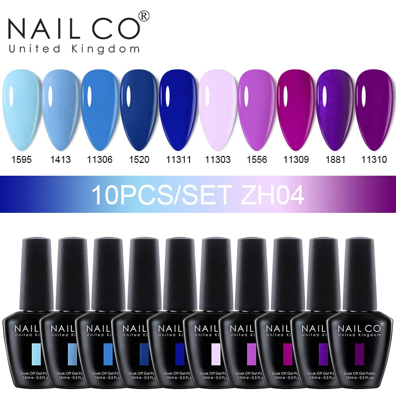 NAILCO Macaron Gel Nail Kit – 10PCS Jelly Colors for Soft, Glossy Manicures