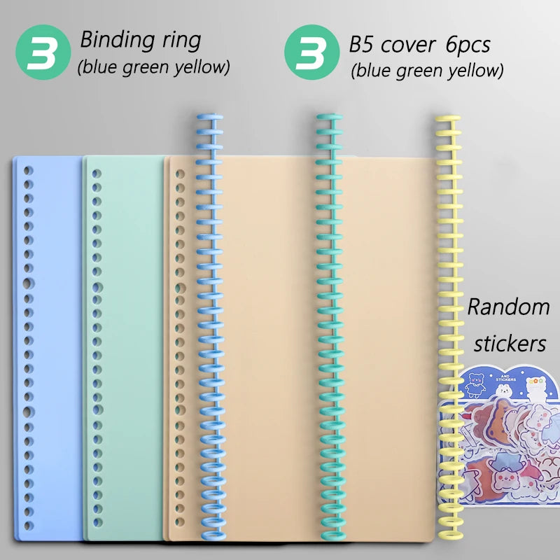 Multi-Hole Transparent Binder Covers – A4 Loose-Leaf PP Matte & Film Discbound Options for School, Office & Creative Journaling