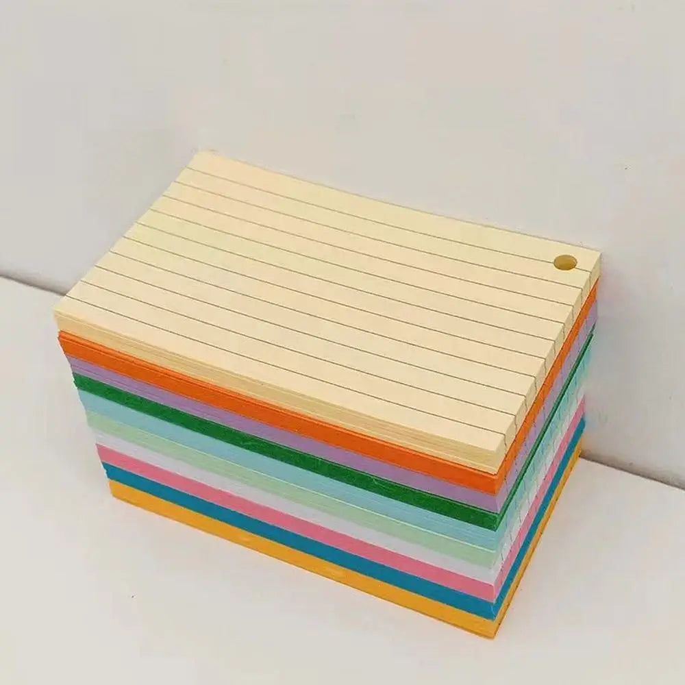 50Pcs Binder Horizontal Line Memo Book Loose-Leaf Index Cards Flash Cards Small Revision Cards for Study Office NotePads