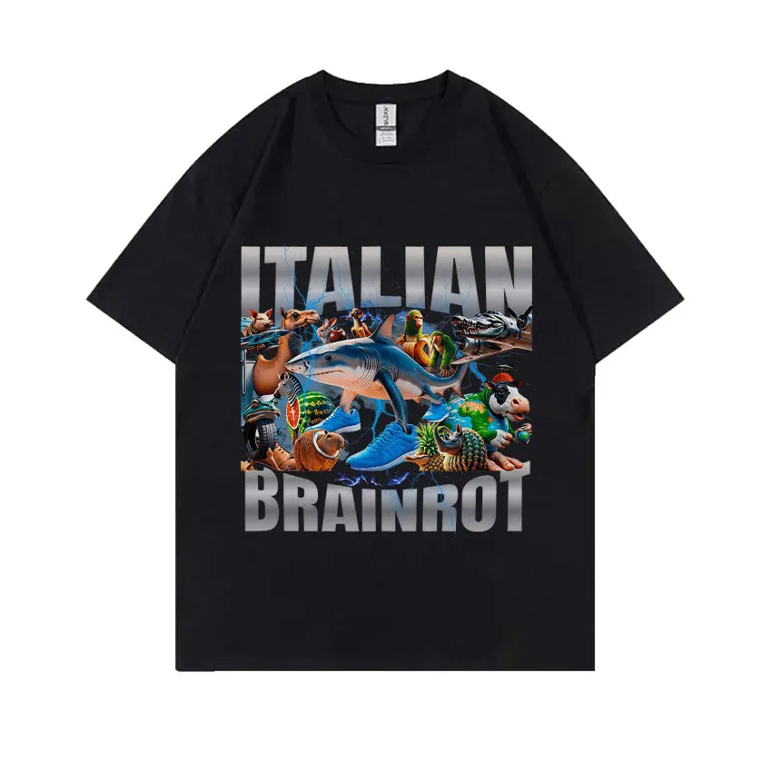 Italian Brainrot Funny Meme T-shirt Tralalero Tralala Tung Tung Tung Sahur Brr Brr Patapim Bombardiro Crocodilo Graphic T Shirts