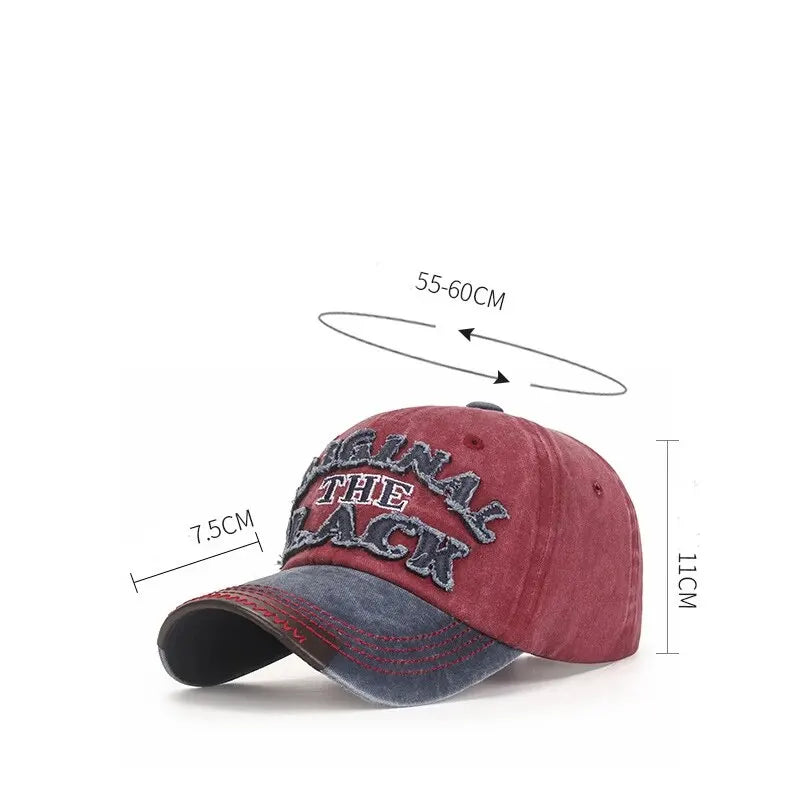 New Cotton Coated Outdoor Sports Wash Baseball Cap Embroidery Patch Black Letter Sunscreen Sunshade Hat Spring And Autumn