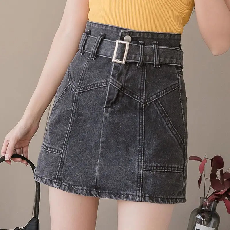 Female Jeans Skirts Coquette Chubby Midi Women's Denim Skirt Sexy New in Vintage Aesthetic Y2k 2024 Trend Summer A Line Casual V