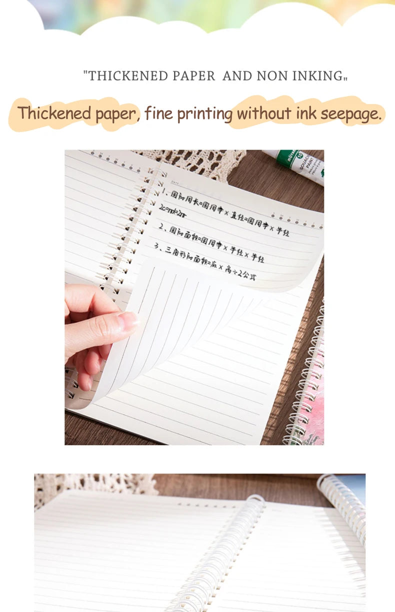 A5 Oil Painting Cover Coil Lined Notebook Set 1/2 Random Cute Books Kawaii Korean Stationery School Supplies for Students