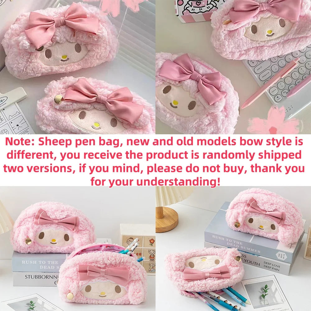 Sanrio My Melody Heart-Shaped Plush Pencil Case – Fashionable Pink Kawaii Stationery for Girls & Large Capacity Organizer