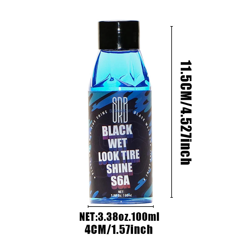 Black Wet Tire Shine,Tire Dressing for Deep Glossy Finish for Protection,Long-Lasting Tire Shine Spray,Fights Cracking and Fadin