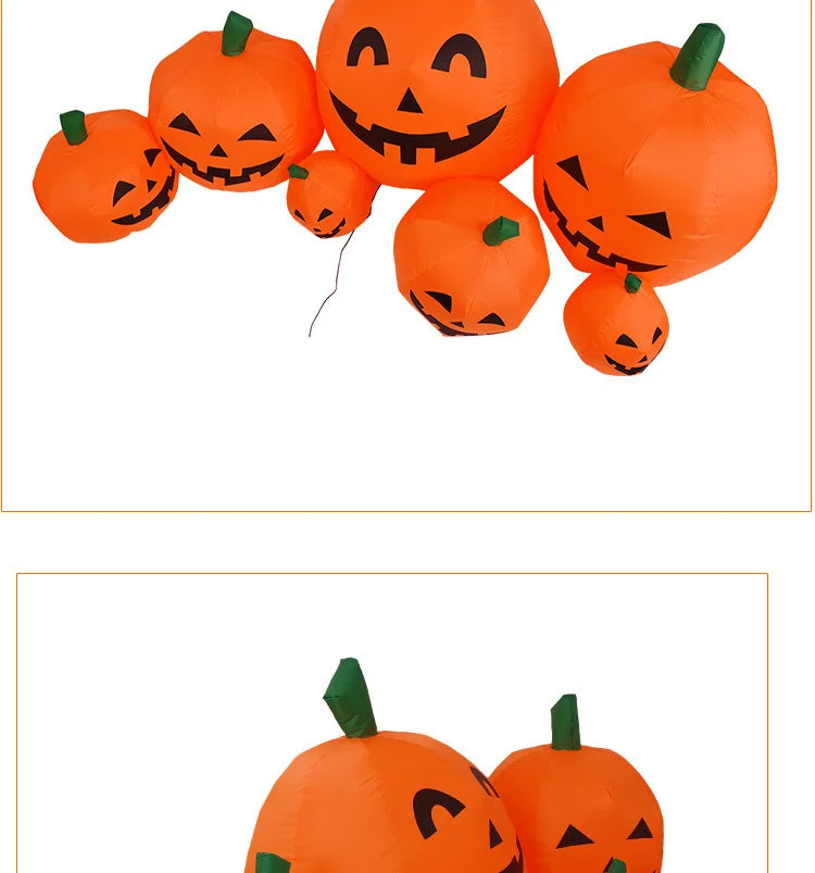 Halloween Giant Conjoined Pumpkin Ghost Outdoor Horror Decoration Inflatable Air Model Festival Party Decoration Supplies