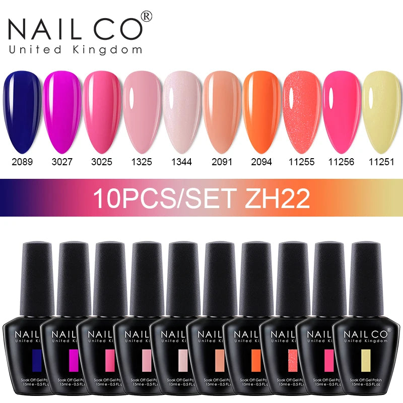 NAILCO Macaron Gel Nail Kit – 10PCS Jelly Colors for Soft, Glossy Manicures
