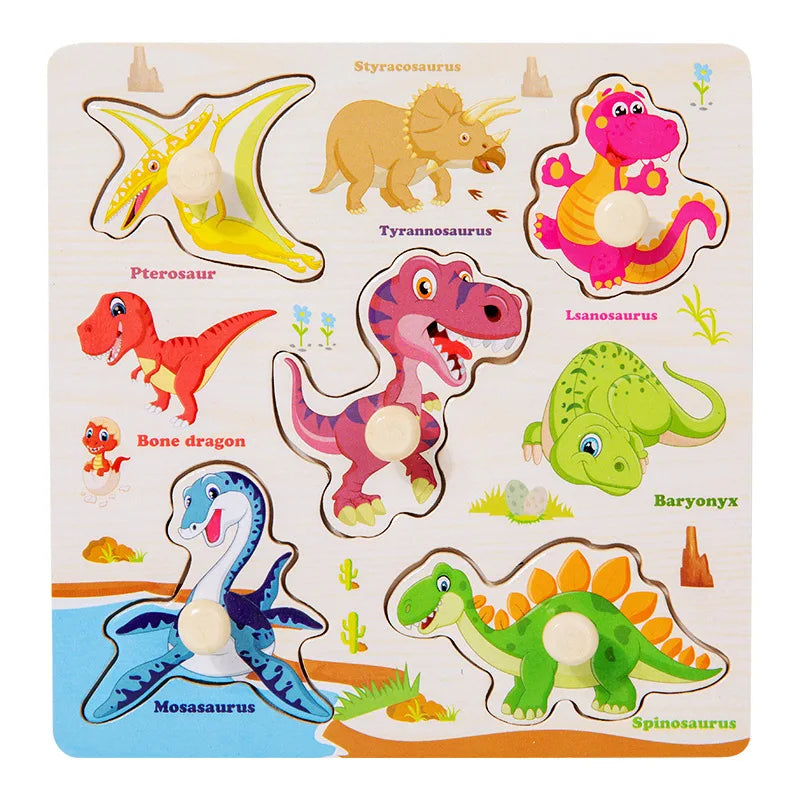 Montessori Baby Toys Wooden 3d Puzzle Cartoon Animal Intelligence Jigsaw Puzzle Early Learning Educational Toys for Children