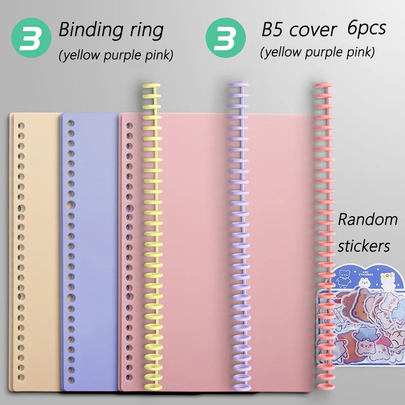 Multi-Hole Transparent Binder Covers – A4 Loose-Leaf PP Matte & Film Discbound Options for School, Office & Creative Journaling