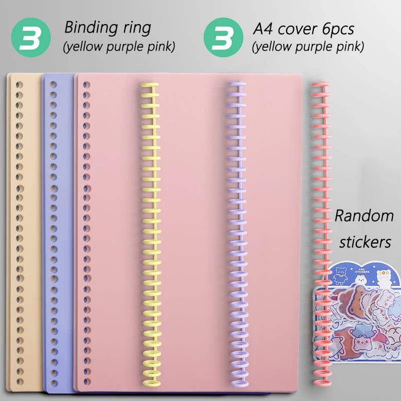 Multi-Hole Transparent Binder Covers – A4 Loose-Leaf PP Matte & Film Discbound Options for School, Office & Creative Journaling
