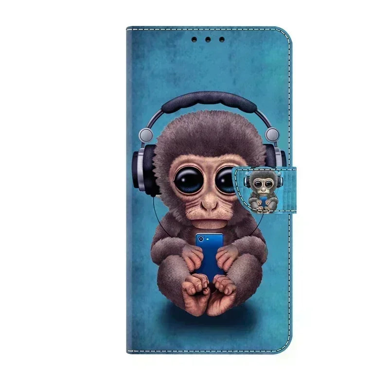 For Samsung S24 FE SM-S721B Case Painted Pattern Wallet Flip Book Cover on For Samsung Galaxy S 24 FE S24FE SM-S721N Case Fundas