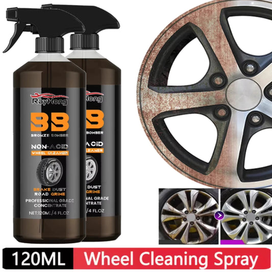 Wheel Rim Cleaner 120ml Powerful Rim Brake Buster Spray Dust Remover Car Wash Wheel Cleaning Spray for Cleaning Wheels and Tires