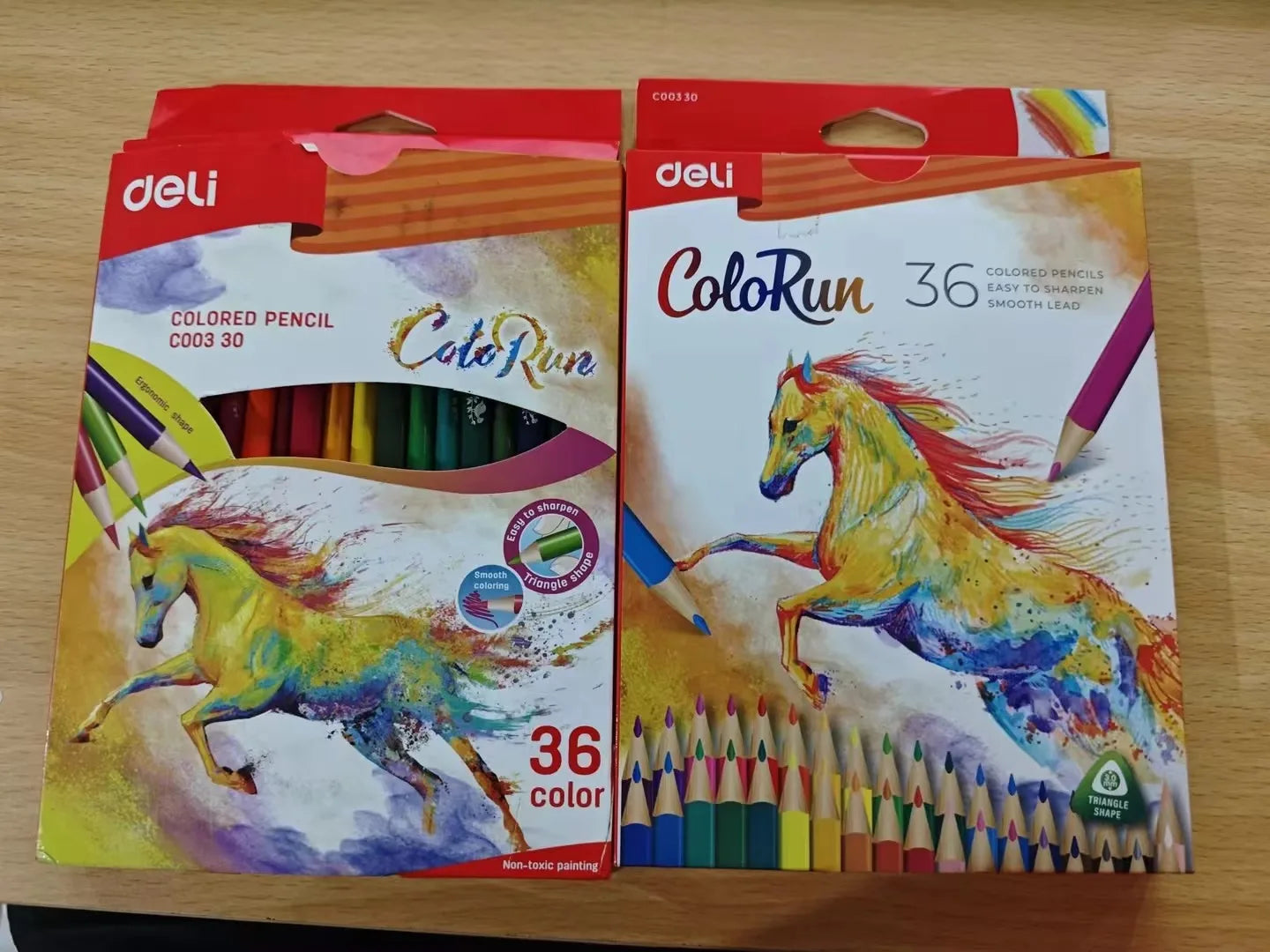 Deli Oily Colored Pencil Set – 24/36/48 Colors in Barrel for Students, Artists & Sketching Fun