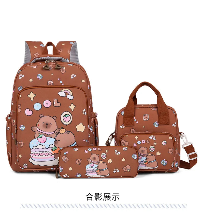 Capybara Cutie Backpack Set – Snuggle-Ready Style for Happy School Days!