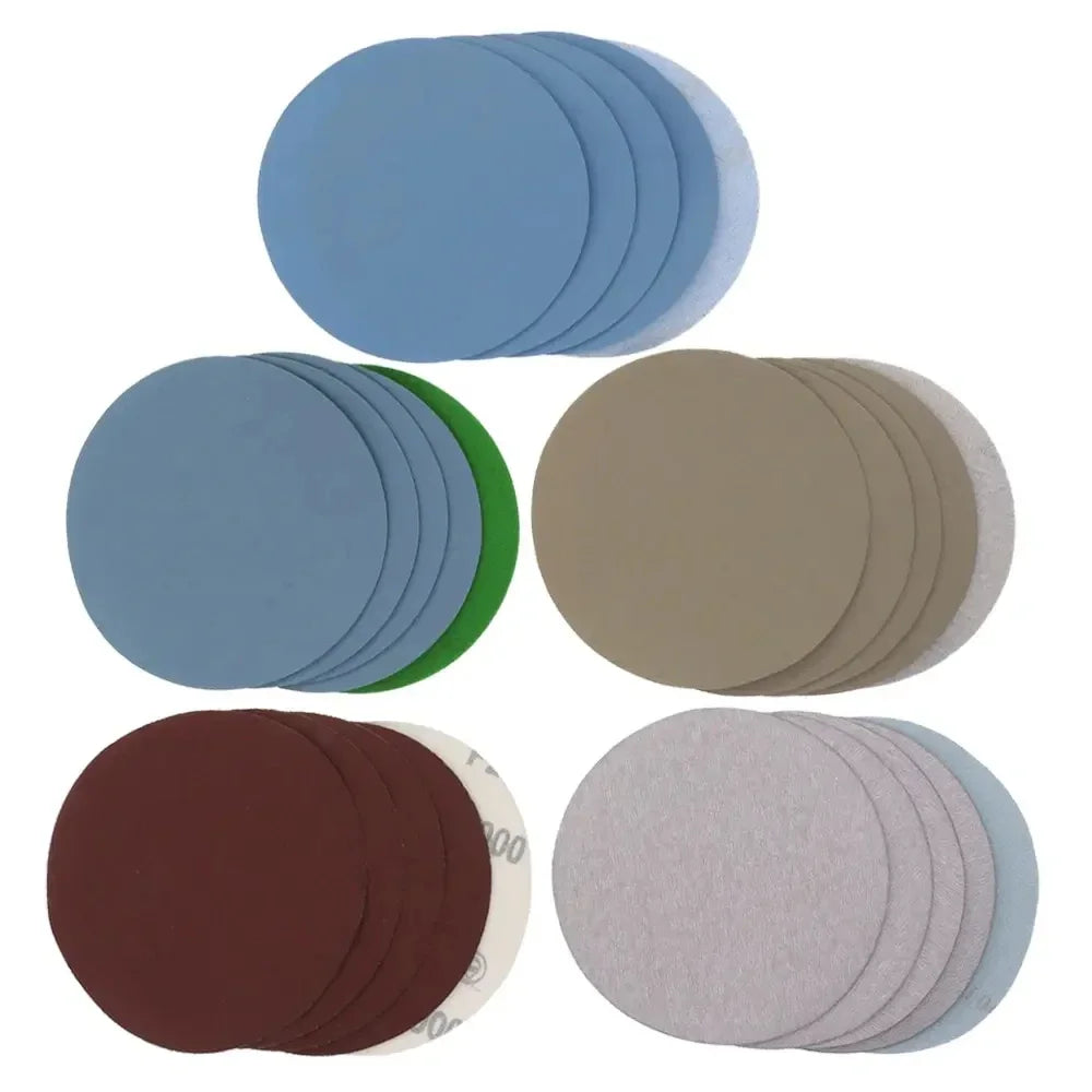 15 PCS Inches Grit 1000 2000 3000 4000 5000 Sanding Discs Hook Loop Sandpaper Round Disk