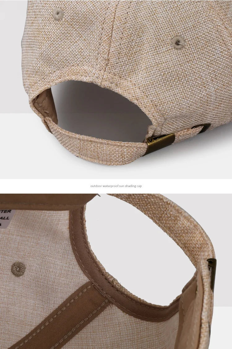 Oversize XXL Faux Linen Men Women Baseball Cap Breathable Woven Large Dad Hat Structured Sports Cap for Big Head 56-59cm 60-65cm