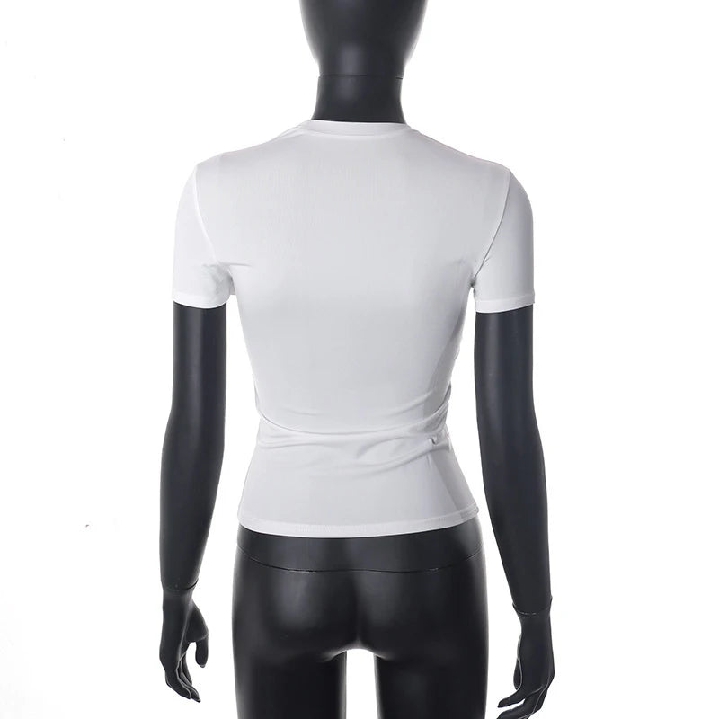 Spring New Short Sleeve T-Shirt Women Solid Simple Casual Soft All-Match Hot Basic Crop Tops Tees Summer Fashion