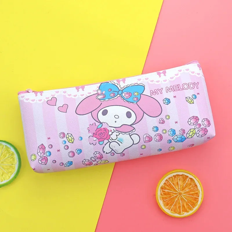 Sanrio Cinnamoroll, Kuromi & My Melody Pencil Case – PU Waterproof Stationery Bag