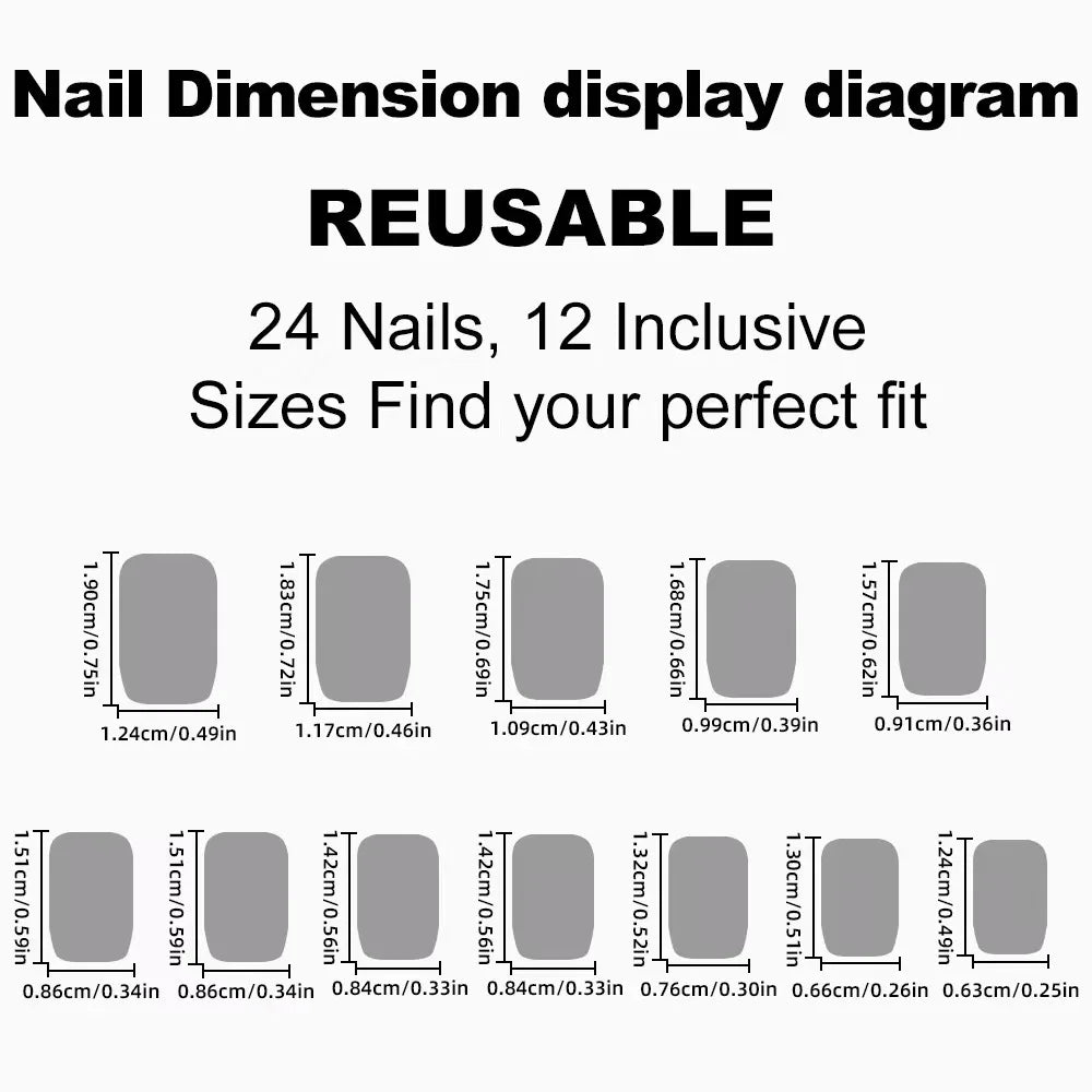 Glossy Nail Set – Long Press-On Acrylics for DIY Glam Moments