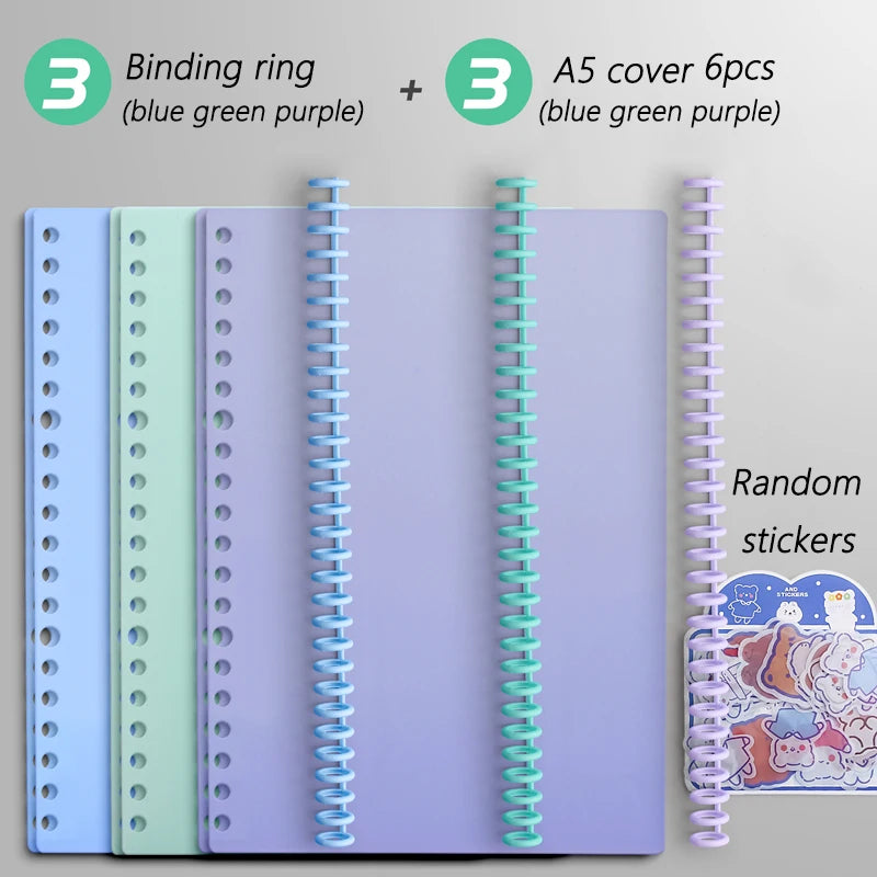 Multi-Hole Transparent Binder Covers – A4 Loose-Leaf PP Matte & Film Discbound Options for School, Office & Creative Journaling
