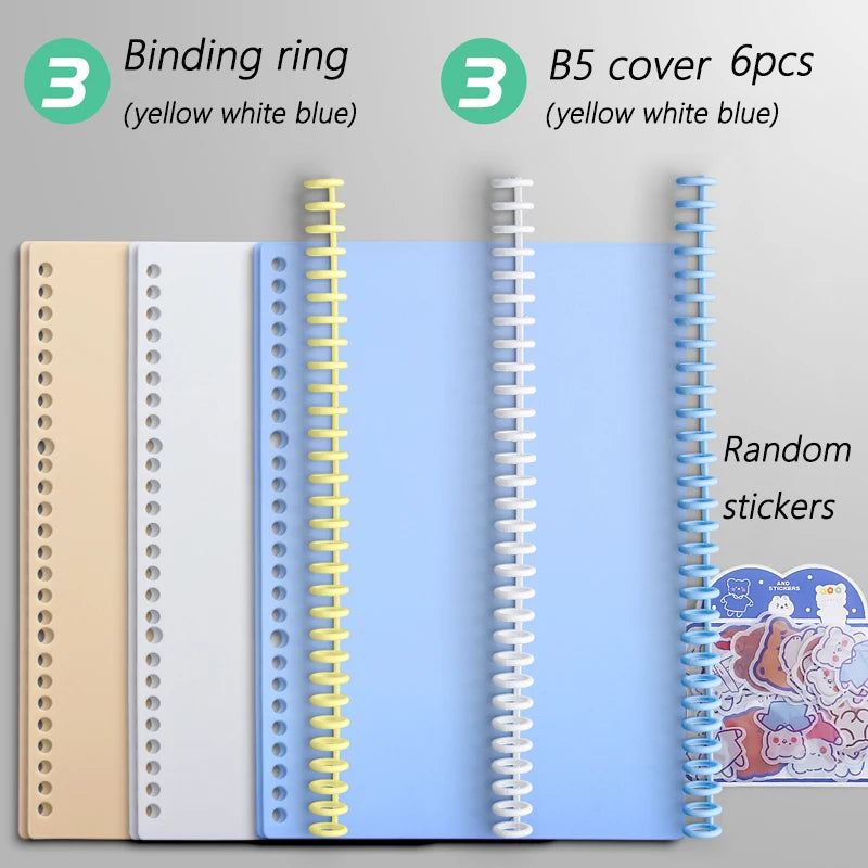 Multi-Hole Transparent Binder Covers – A4 Loose-Leaf PP Matte & Film Discbound Options for School, Office & Creative Journaling