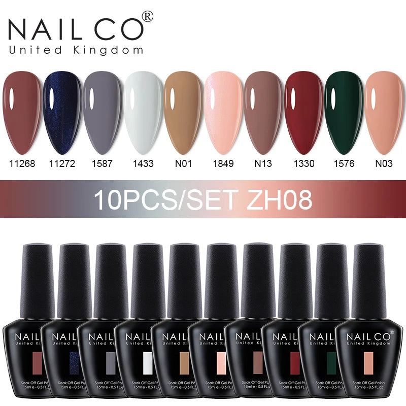 NAILCO Macaron Gel Nail Kit – 10PCS Jelly Colors for Soft, Glossy Manicures