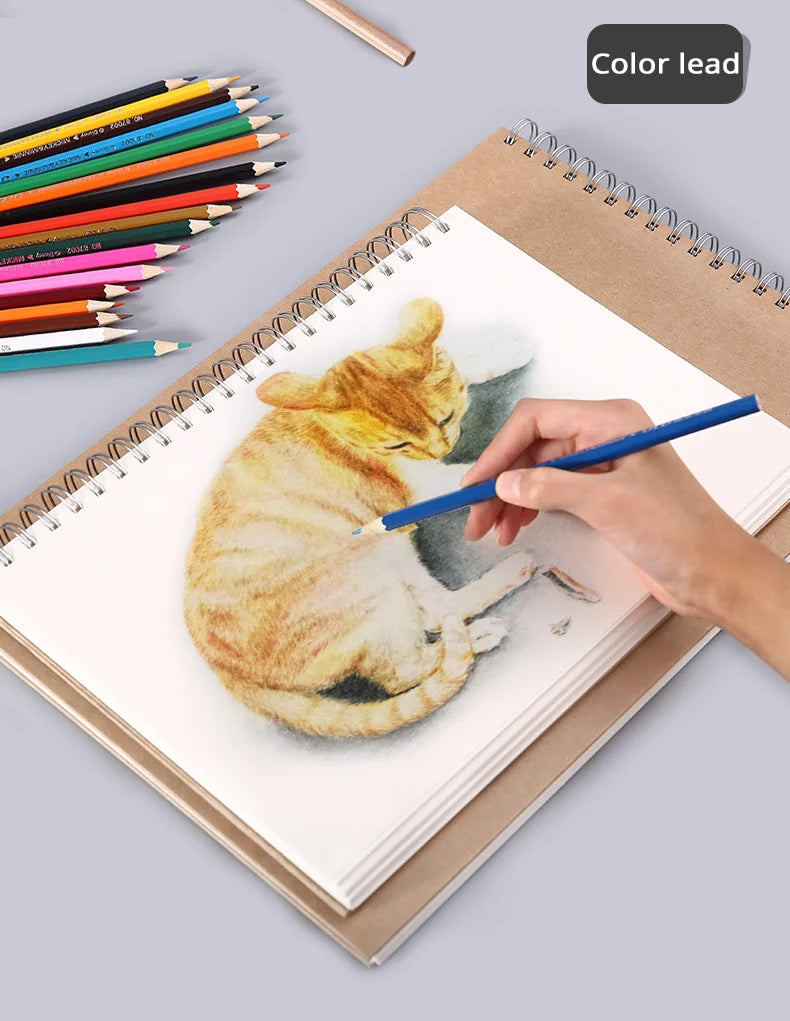 Art Sketchbook 160GSM Kraft Paper Spiral Coil Book Office School Supplies Drawing Notepad Stationary