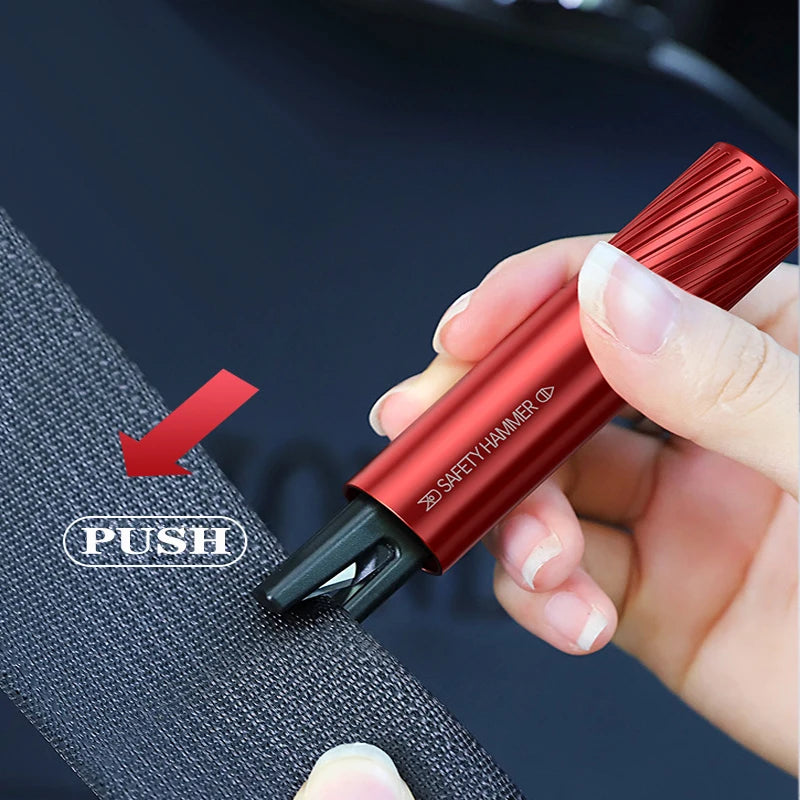 Car Safety Hammer Emergency Glass Breaker Seat Belt Cutter High Hardness Tungsten Steel 2 in 1 Rescue Tool Auto Accessories
