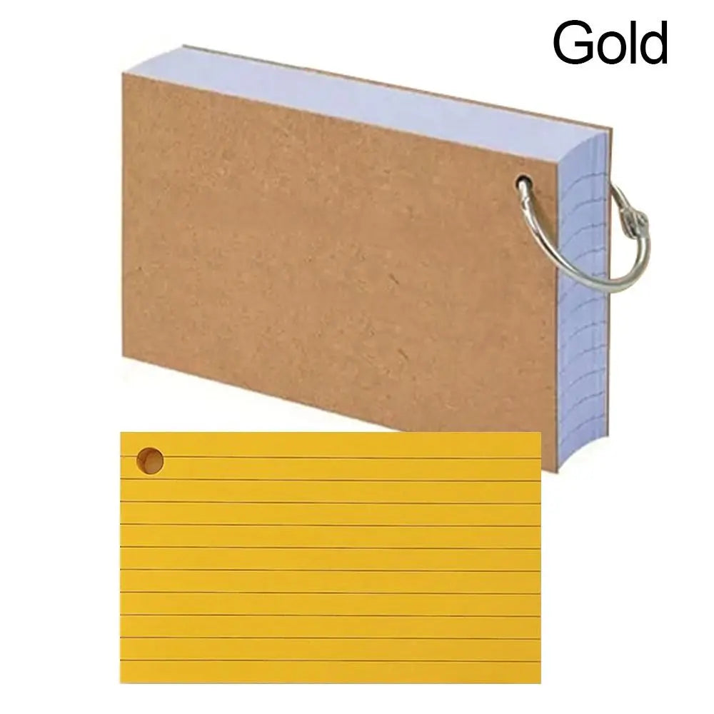 50Pcs Binder Horizontal Line Memo Book Loose-Leaf Index Cards Flash Cards Small Revision Cards for Study Office NotePads
