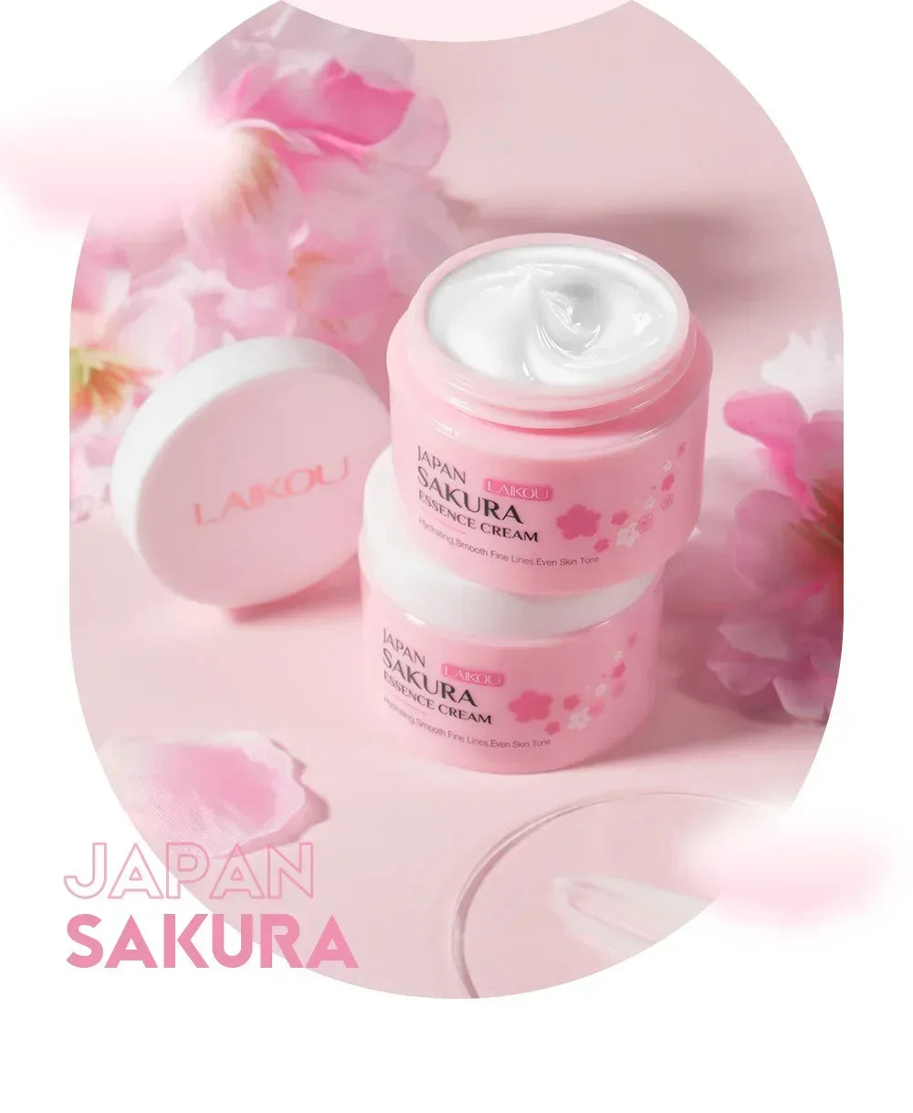 LAIKOU Japan Sakura Face Cream Smoothing Moisturizer Whitening Nourishing Oil Control Moisturizing Skin Care Repair Skin 25g