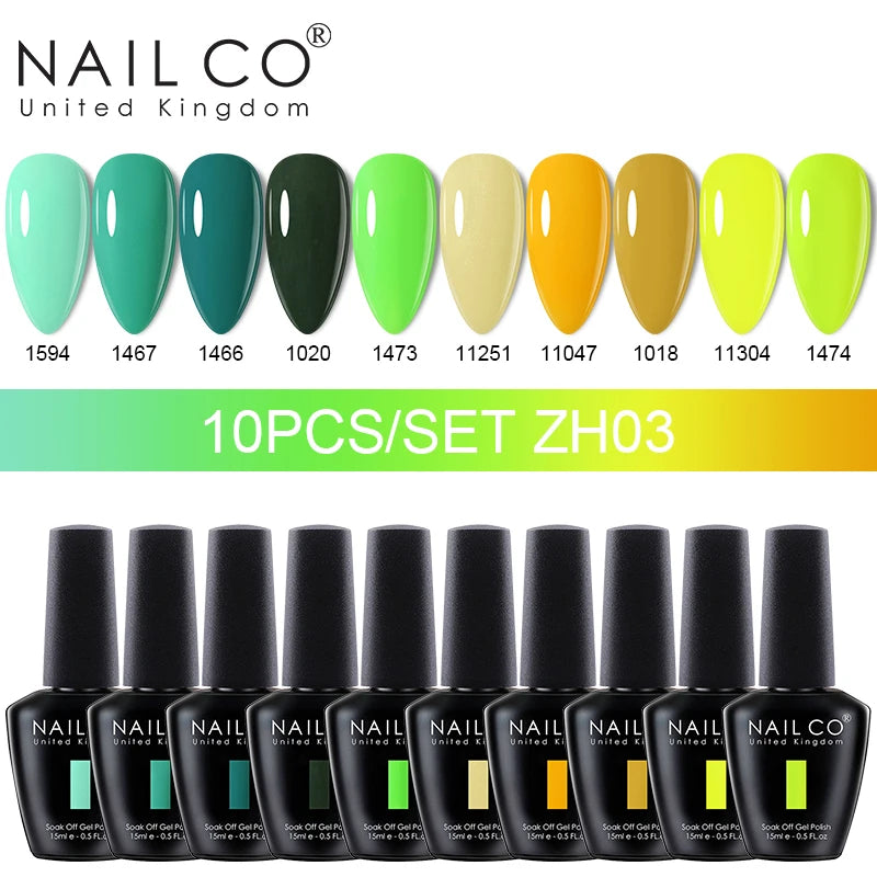 NAILCO Macaron Gel Nail Kit – 10PCS Jelly Colors for Soft, Glossy Manicures