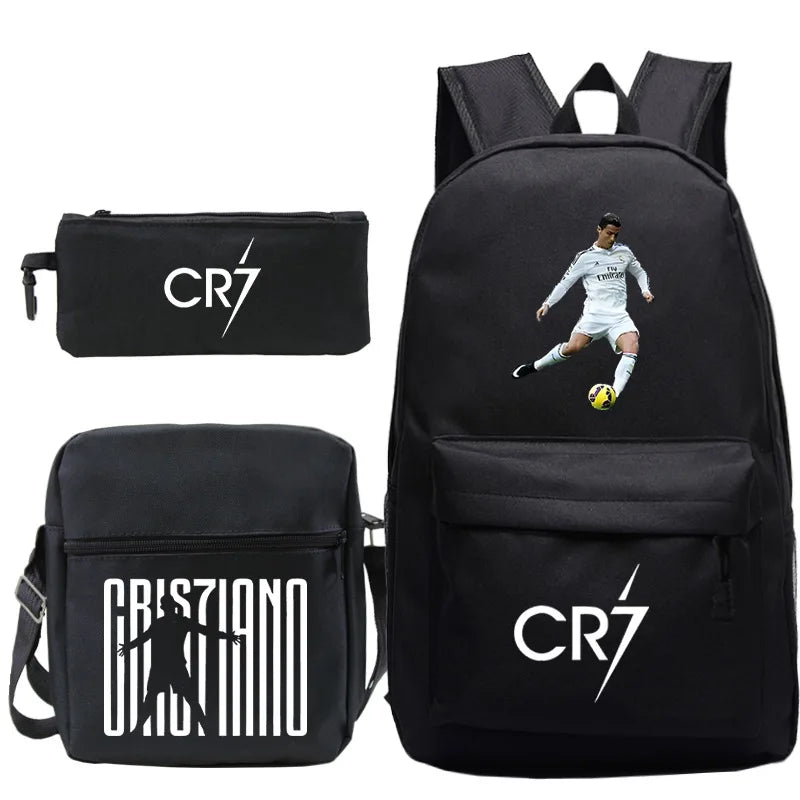 CR7 3-Piece Backpack Set – Lightweight School & Travel Bags for Boys, Girls, Teens & Adults