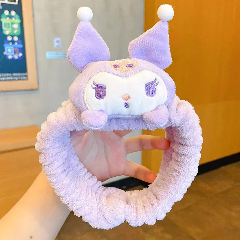 Kawaii Kuromi & Melody Face Wash Hairband – Cute, Comfy & Non-Slip!