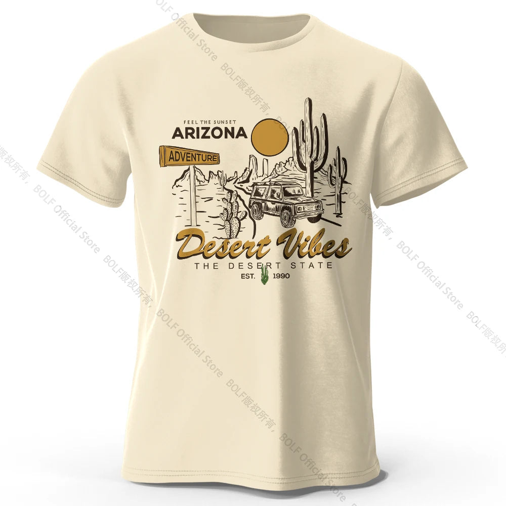 Desert Rally Retro 4x4 Printed Unisex Men Women T-Shirt Tees Tops 100% Cotton Dakar Race Graphic Dune Explorer