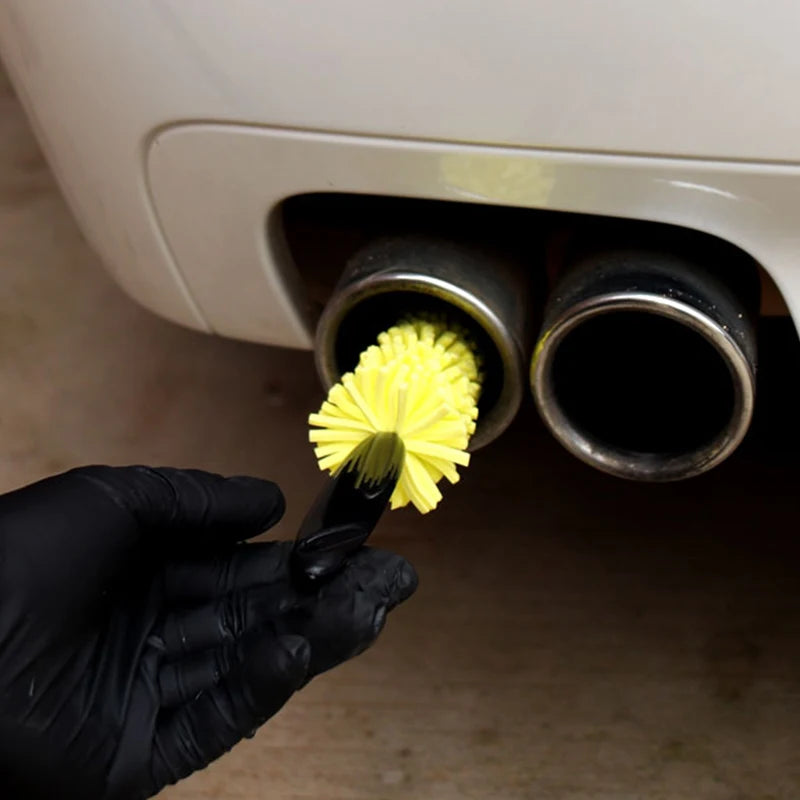 Car Rim Scrubber Wheel Cleaner Brush Wheel Tire Rim Brush with Plastic Handle Portable Auto Detailing Wash Cleaning Tool