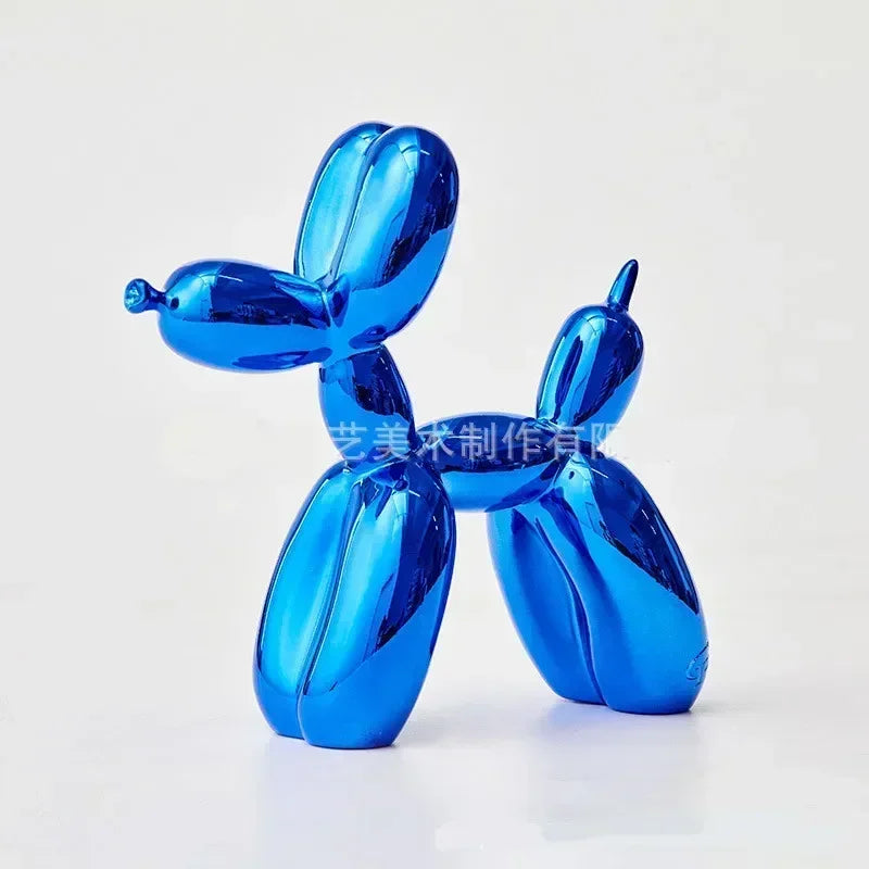 10cm 17cm Nordic Balloon Dog Sculpture Resin Animal Toy Statue Sculptures Figurine Crafts Home Decoration Room Desktop blue Gift