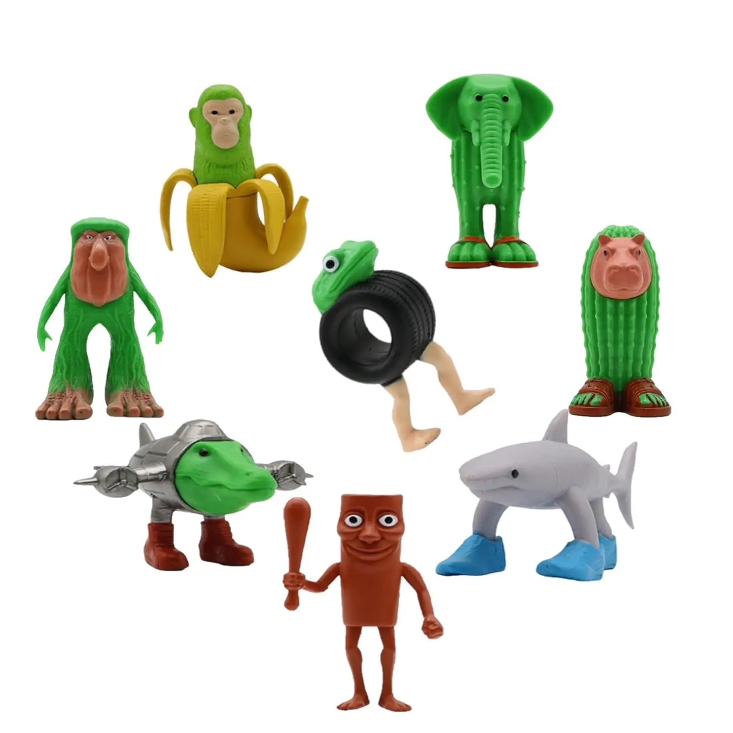 Italian Brainrot Figurines 2025 New 8PCS 3.5inch tralero Tralala Desktop Decoration, Tung Tung Sahur Brainrot, Collectible Anima