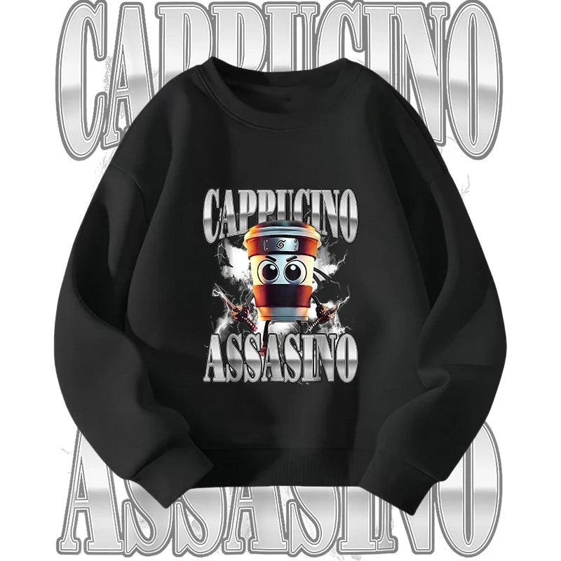 Italian Brainrot Graphic Sweatshirt Bombardiro Crocodilo Funny Meme Kids Clothes Italian Brainrot Fashion Children's Clothing