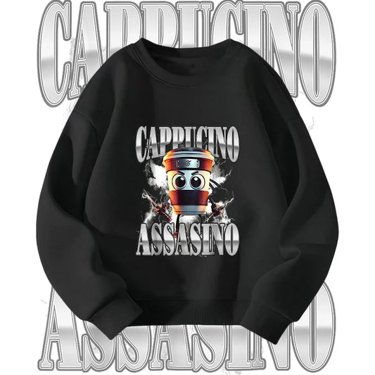 Italian Brainrot Graphic Sweatshirt Bombardiro Crocodilo Funny Meme Kids Clothes Italian Brainrot Fashion Children's Clothing