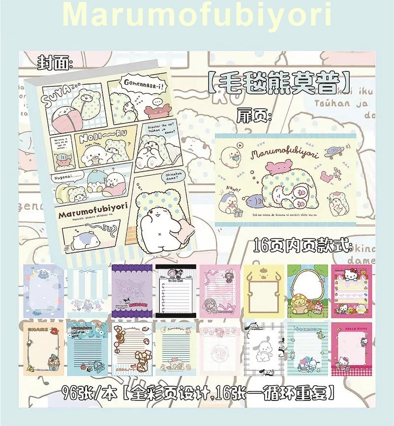 Hello Kitty x Hangyodon A5 Notebook – Full-Color Cartoon Journal with Hard Cover & Kawaii Vibes