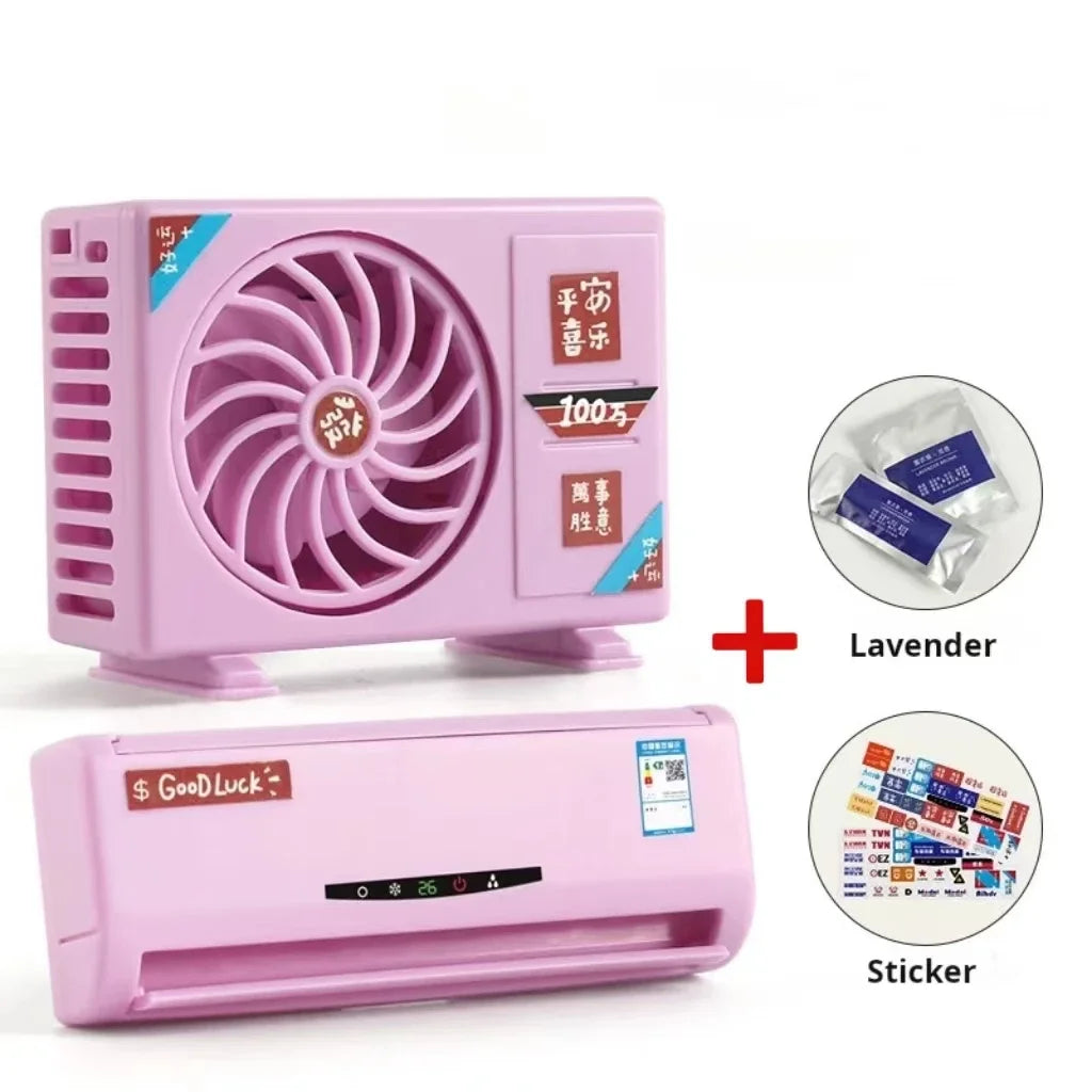 Car Air Freshener Mini Cute Air Conditioner Model Aromatherapy Solar Car Air Freshener Rotation Diffuser Deodorization Fragrance