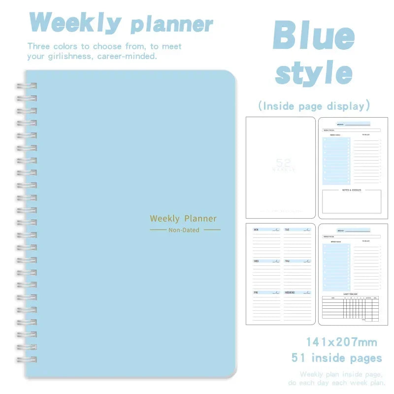 2024 Weekly Planner Agenda Notepad A5 Notebook 52 Weekly Planner Schedule Stationery School Office Supplies Stationery