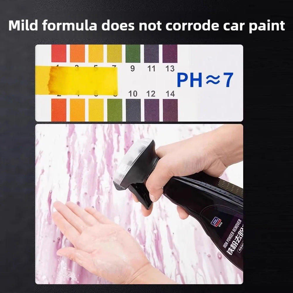 500ml Powerful Car Iron Contaminant Remover Effectively Removes Yellow Black Spots Rust Stains  Paint-Safe Decontamination Clean