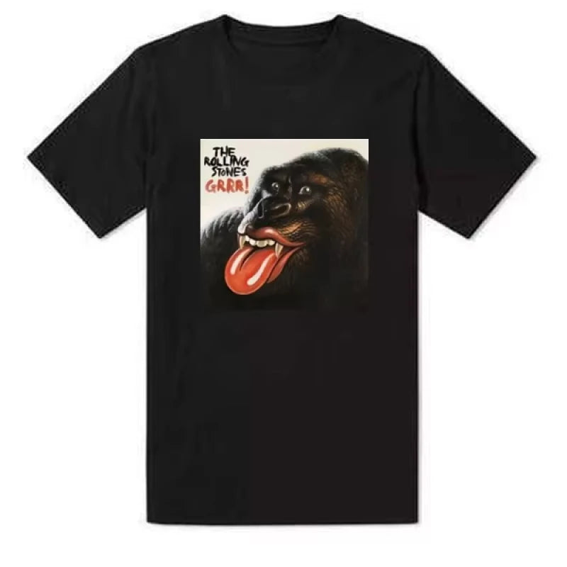 2025 Summer European and American Rock Punk The Rolling Stones T-shirt Summer Cotton Round Neck Short Sleeve Fashion Men's Tee